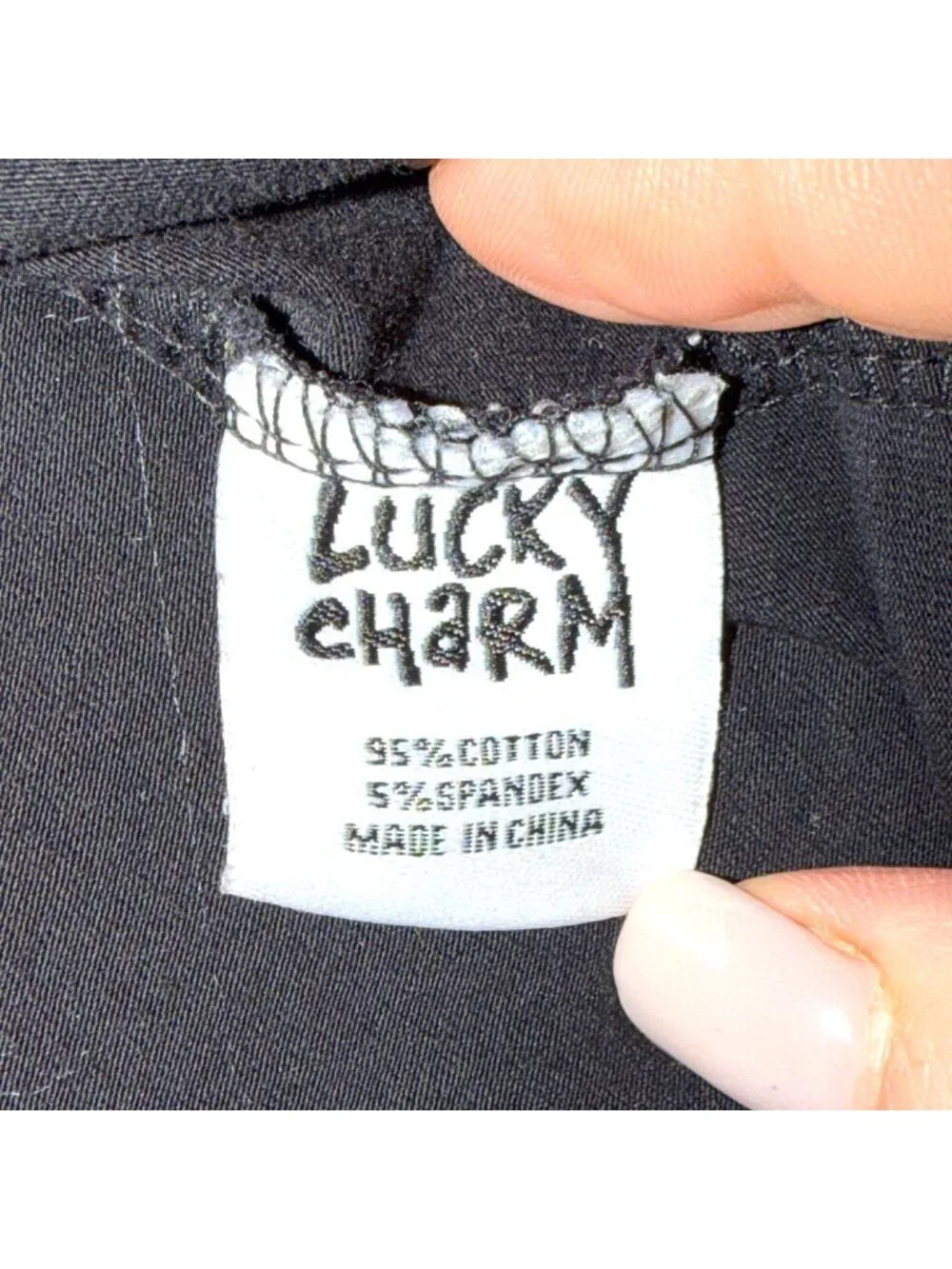 Lucky Charm Black Patch T-Shirt World Famous Design 1984 Large Embroidered - Picture 6 of 8